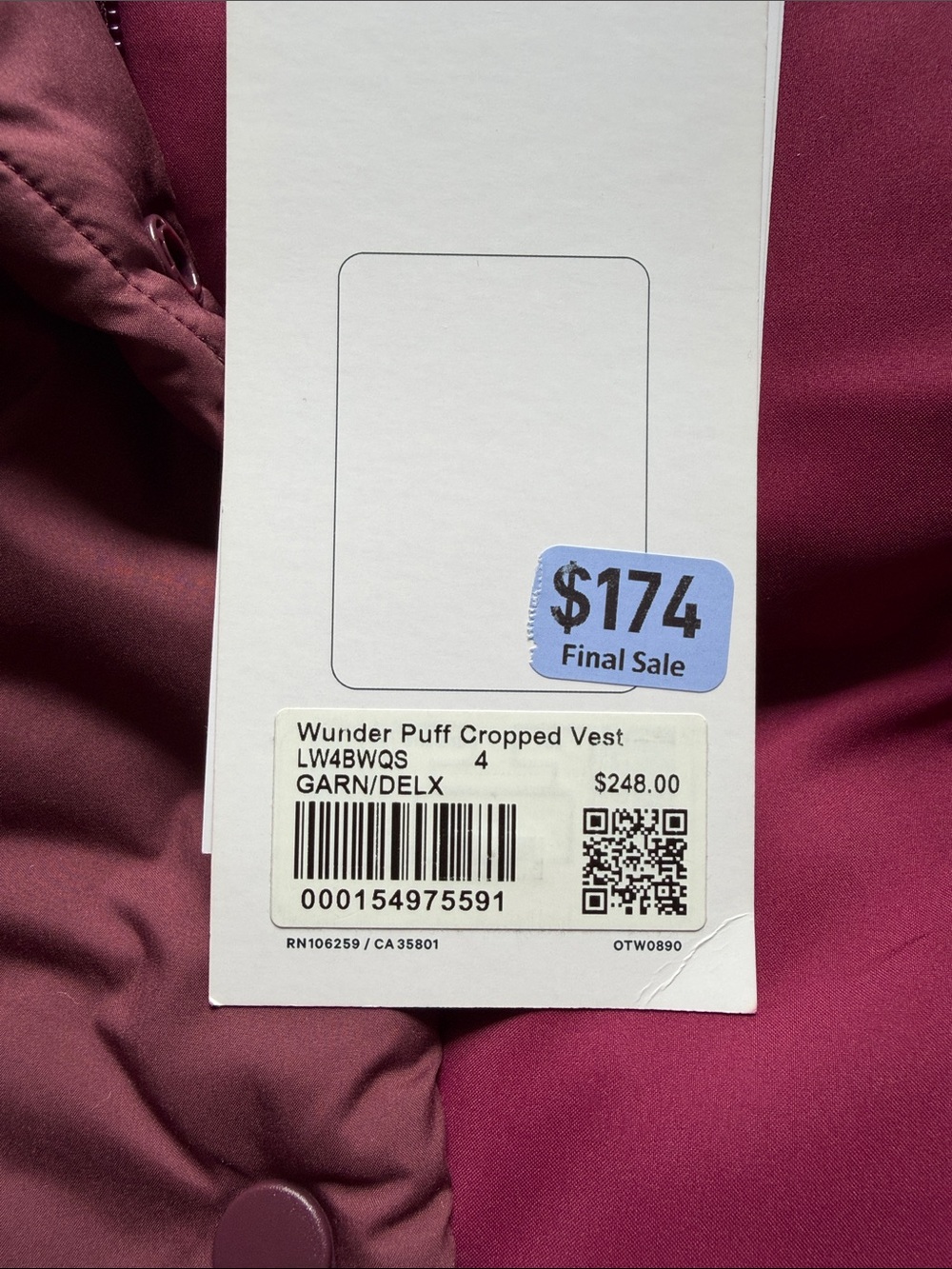 Wunder Puff Cropped Vest size 4 Garner Deluxe - Picture 9 of 9